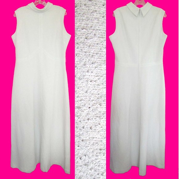 plus size formal 70s prom dress silver mod extra large xl - Picture 4 of 5